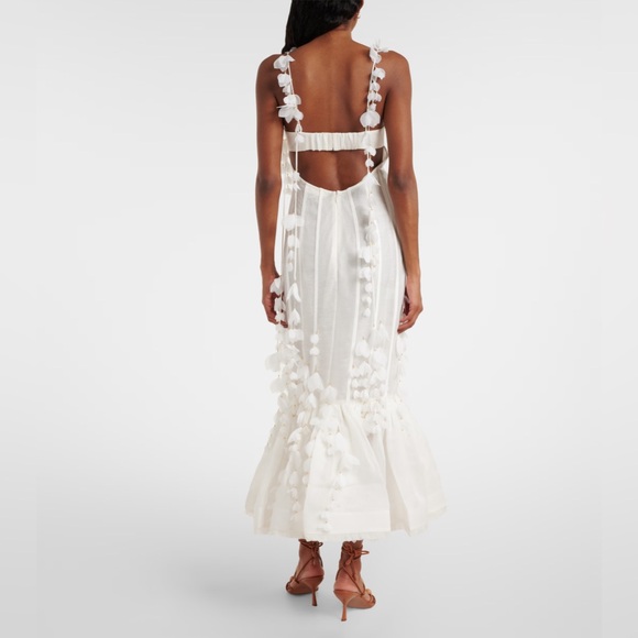 Zimmerman Dawning Petal Linen-Silk Midi-Dress - Picture 2 of 10